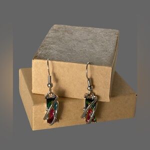 Earrings Colorful Stone Elegant Pierced Dangle Boho Women’s New Gift Boxed